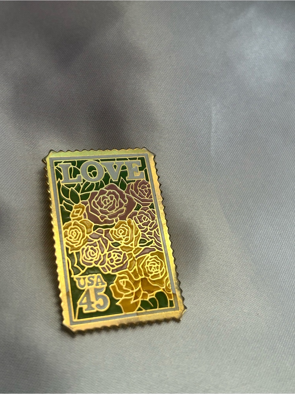 vintage 1988 USPS Love postage stamp enamel lapel pin